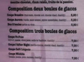 Le Grand Large menu