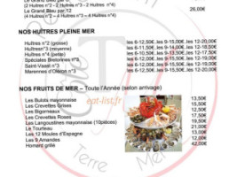 Côté Terre Mer menu