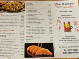 China Neu Lucky menu