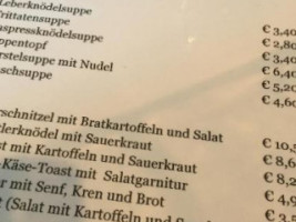 Berggasthof Weisswand menu