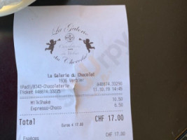 La Galerie Du Chocolat Chocolaterie De Verbier menu