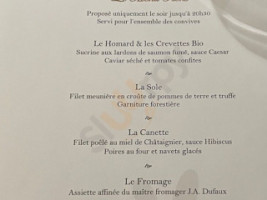 La Table Des Ecrivains menu