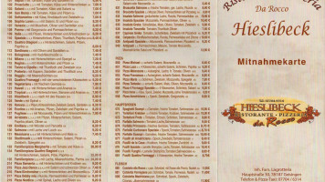 Pizzeria Hieslibeck menu