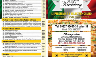 Pizzeria Kirchberg menu