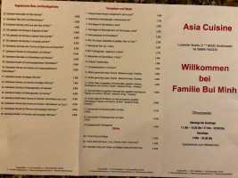 Asia Cuisine menu