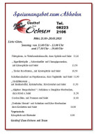 Gasthof Zum Ochsen menu