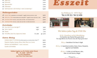 Pizzeria Esszeit Sögel menu