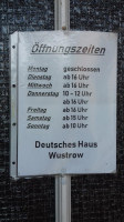 Deutsches Haus Wustrow menu