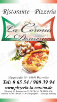 Pizzeria La Corona menu