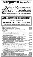 Asia- Schützenhaus Uslar menu