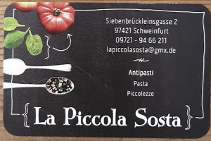 La Piccola Sosta menu