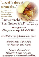 Gastwirtschaft Zum Grünen Wald menu