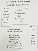 Zum GrÜnen JÄger menu