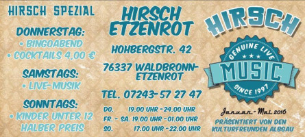 Hirsch menu