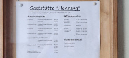 Gaststätte Henning menu