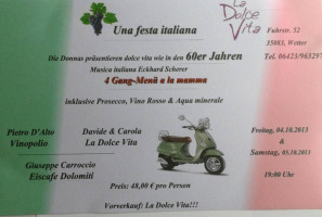 Pizzeria La Dolce Vita menu