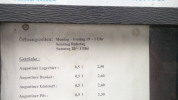 Zum Augustiner menu