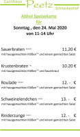 Gasthaus Peetz menu