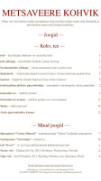 Metsaveere Kohvik menu