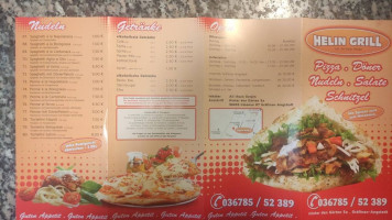 Helin Grill menu