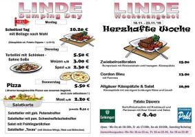 Blues Rock Kneipe Linde menu