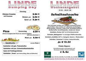 Blues Rock Kneipe Linde menu