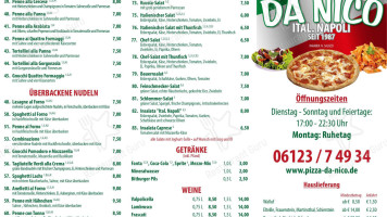 Pizzeria Ital. Napoli togo Da Nico menu