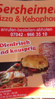 Sersheimer Pizza Kebaphaus menu