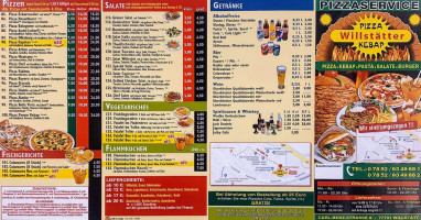 Willstätter Pizza Kebab menu