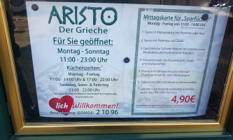 Aristo Im Kutzbach menu