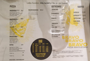 Bravo Pizza Napoletana menu