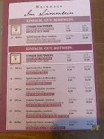 Weinhaus Im LÄmmlein menu