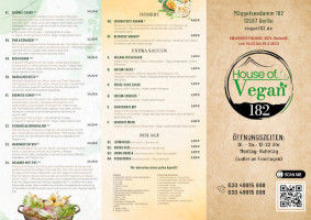 House Of Vegan 182 menu