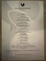 Restaurant Messerschmidt im Auerhahn menu