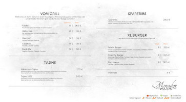 Mogador Frankfurt menu