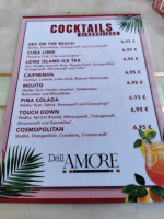 Dell Amore Ristorante Bar menu