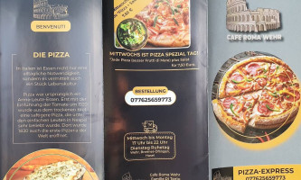 Cafe Roma Pizzaexpress menu