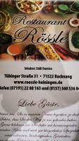 Pizzeria Roessle menu