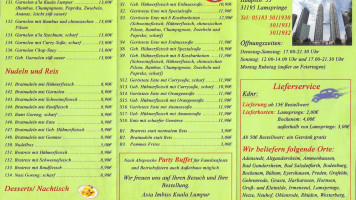 Asia Imbiss menu