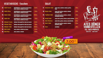 Ates Döner menu