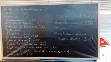 Centro Kavinė menu