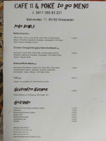 Café 11 Poké menu