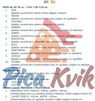 Pica Kvik menu