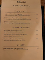 Oliveto Pizzeria menu