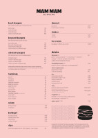 Mam Mam Burger menu