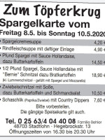 Zum Toepferkrug menu