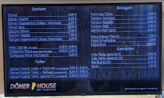 Döner House menu