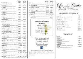 Ristorante-Pizzeria La Calla menu