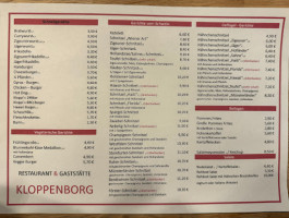 Gaststätte Kloppenborg menu