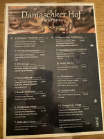 Damaschker Hof menu